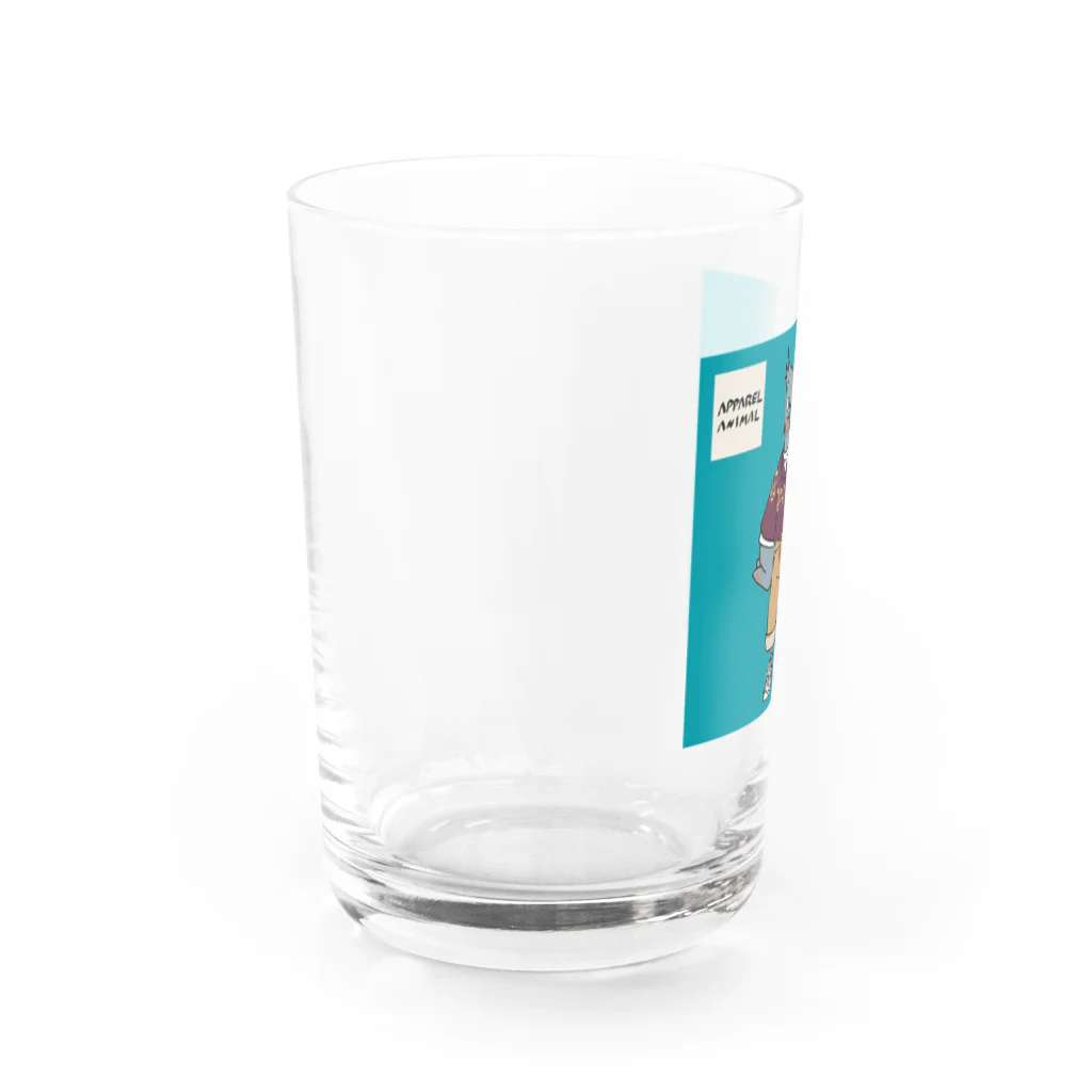 アパレルアニマルのトリ×柄シャツ Water Glass :left