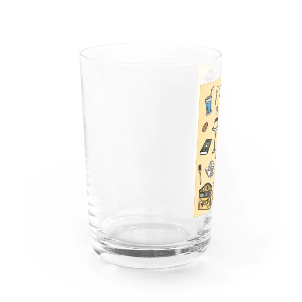 気ままに創作　よろず堂の純喫茶　いろどり　背景つき Water Glass :left