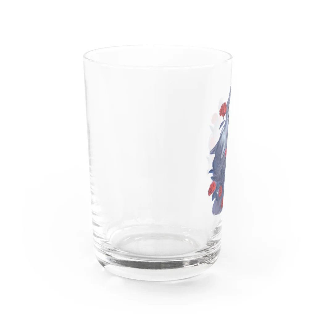 キママイヌ屋の薔薇とオオカミ Water Glass :left