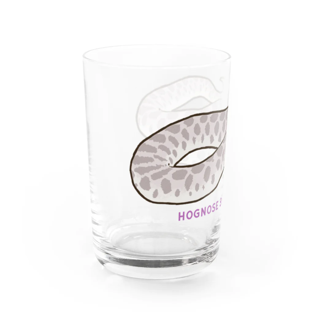 みけにょろのHognose snake Kawaii 【Lavender】 Water Glass :left