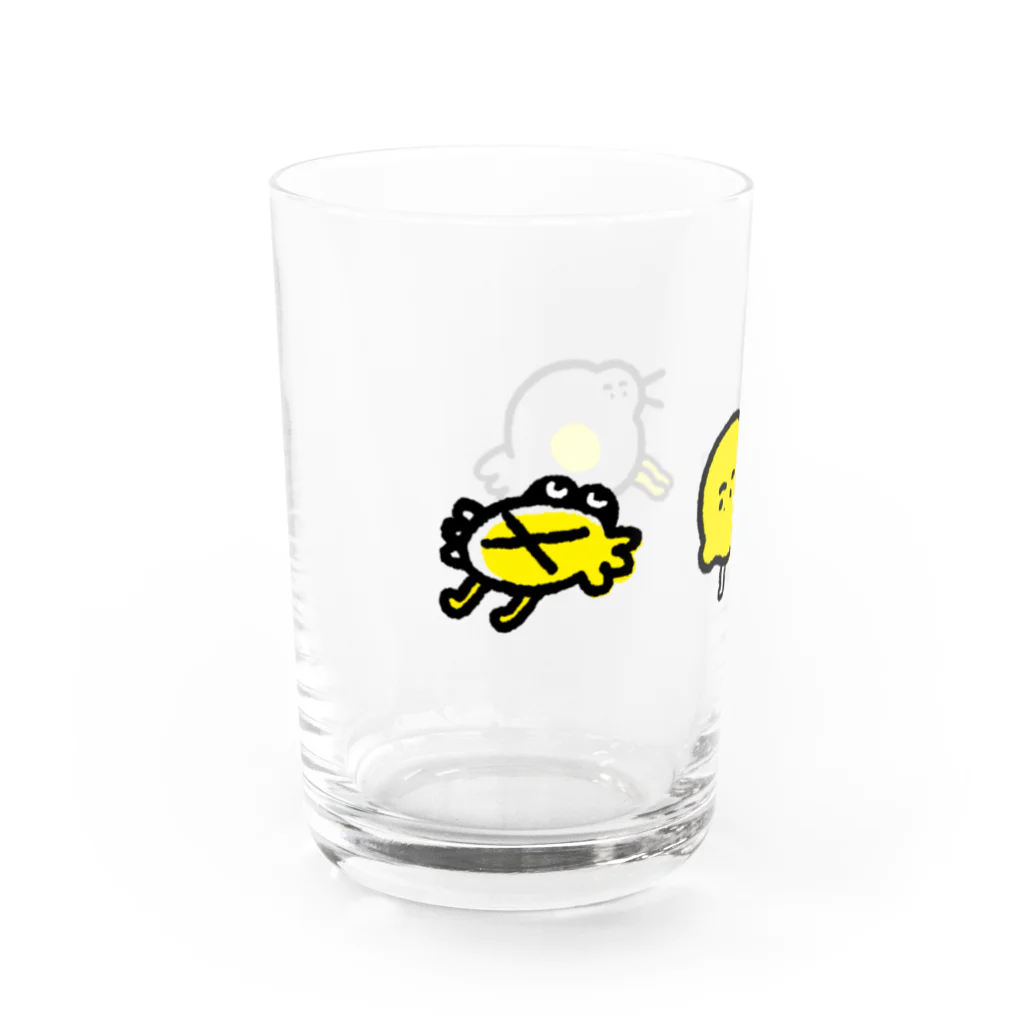 ぱな木のカニ・レモン・ホコリ Water Glass :left