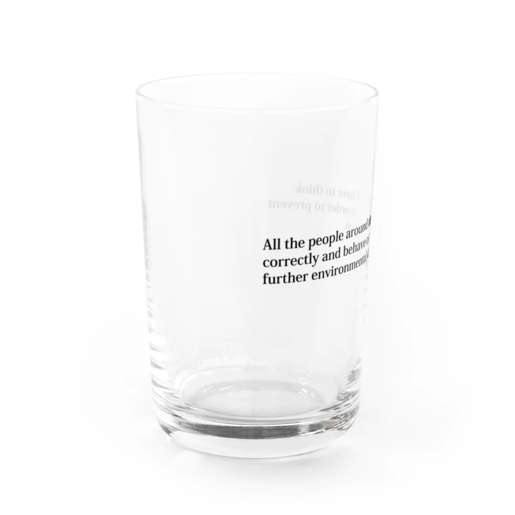 ヒラエイの環境破壊防止メッセージ Water Glass :left