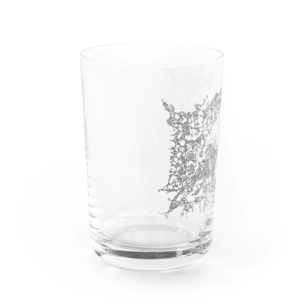 アトリエ葱のかことみらいのきずなはいまがつなぐ(モノクロ) Water Glass :left