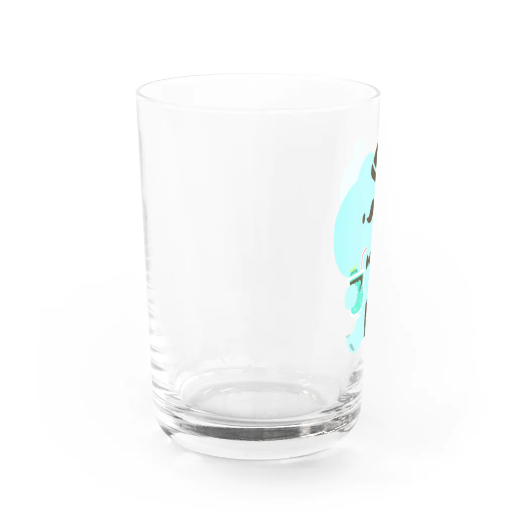 ねぎのおでかけチョコミントくまさん Water Glass :left