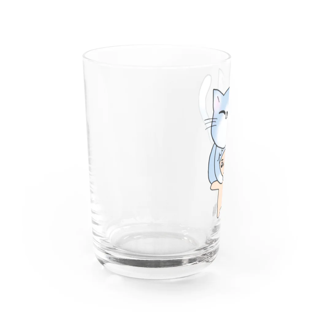 SORA(目を生かせたい人)のいきなりネコに乗っかられてビクつくはげ Water Glass :left