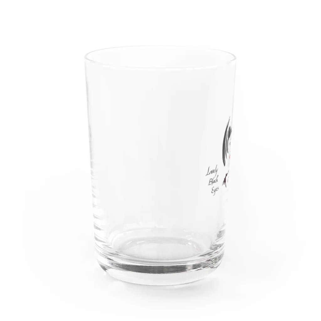 古きを越えて新しく前への麗しき黒き瞳 Water Glass :left