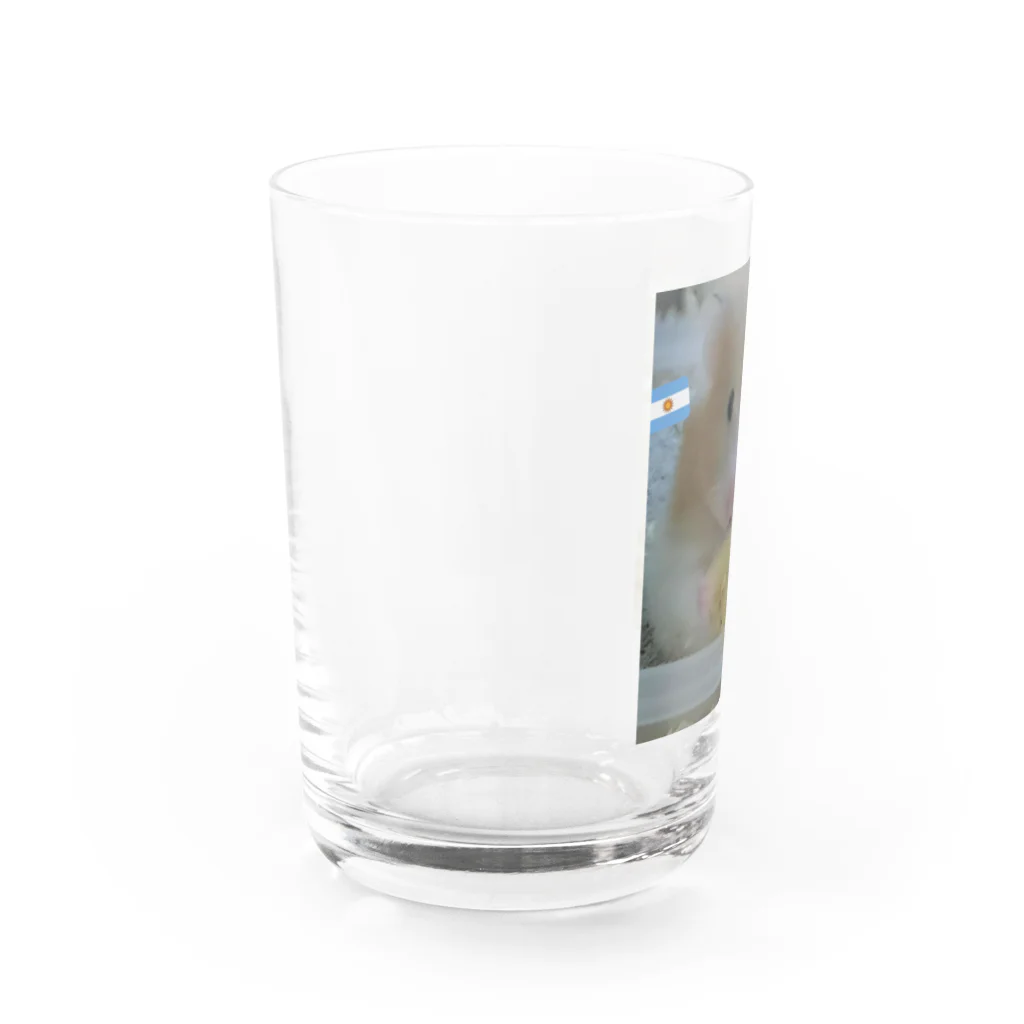 荒ぶるハムスターのバナナハム Water Glass :left