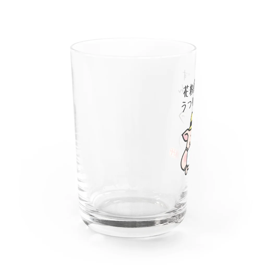 うさぎまるえkawaiishop の豚汁兄弟ぷぅ花粉症２ Water Glass :left