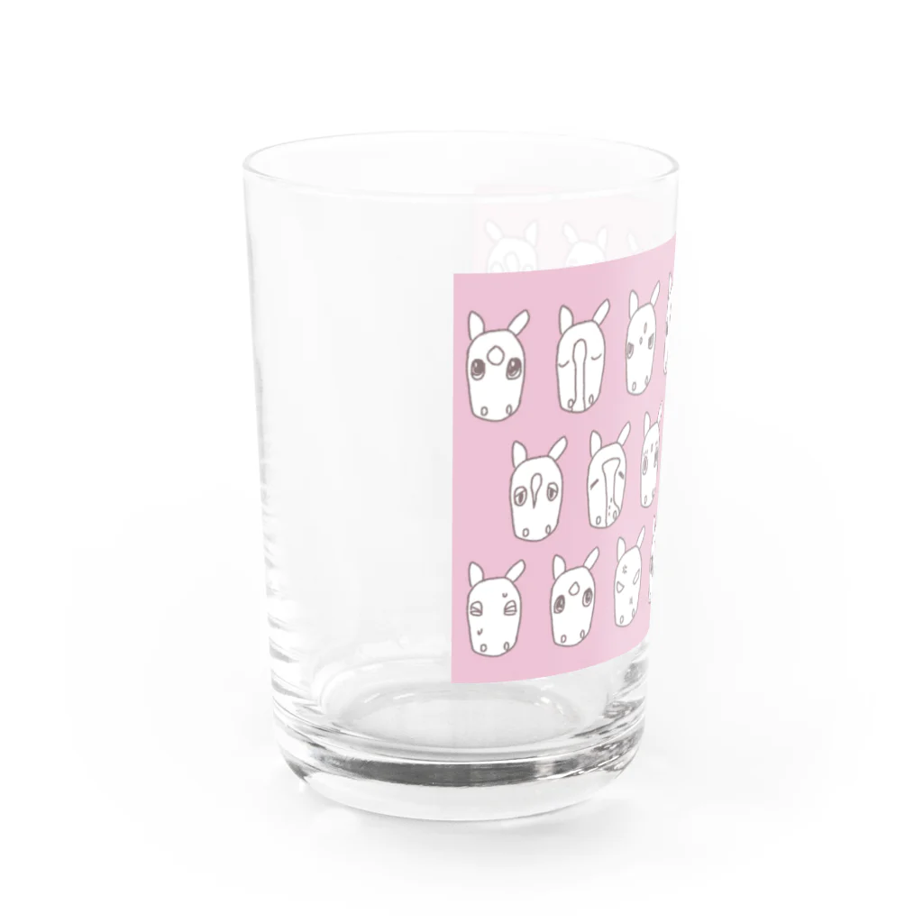 マツザキユキのおうまちゃんのお顔 Water Glass :left