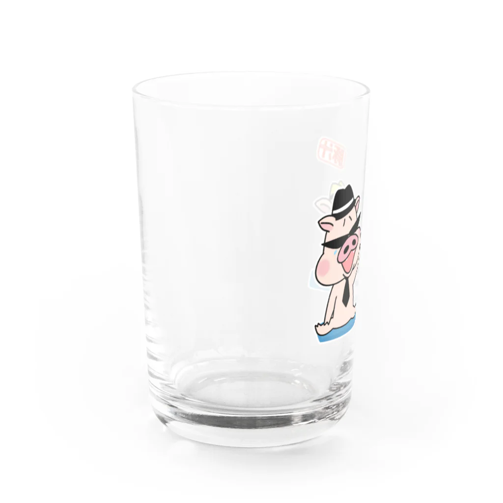 うさぎまるえkawaiishop の豚汁兄弟ー爆笑 Water Glass :left