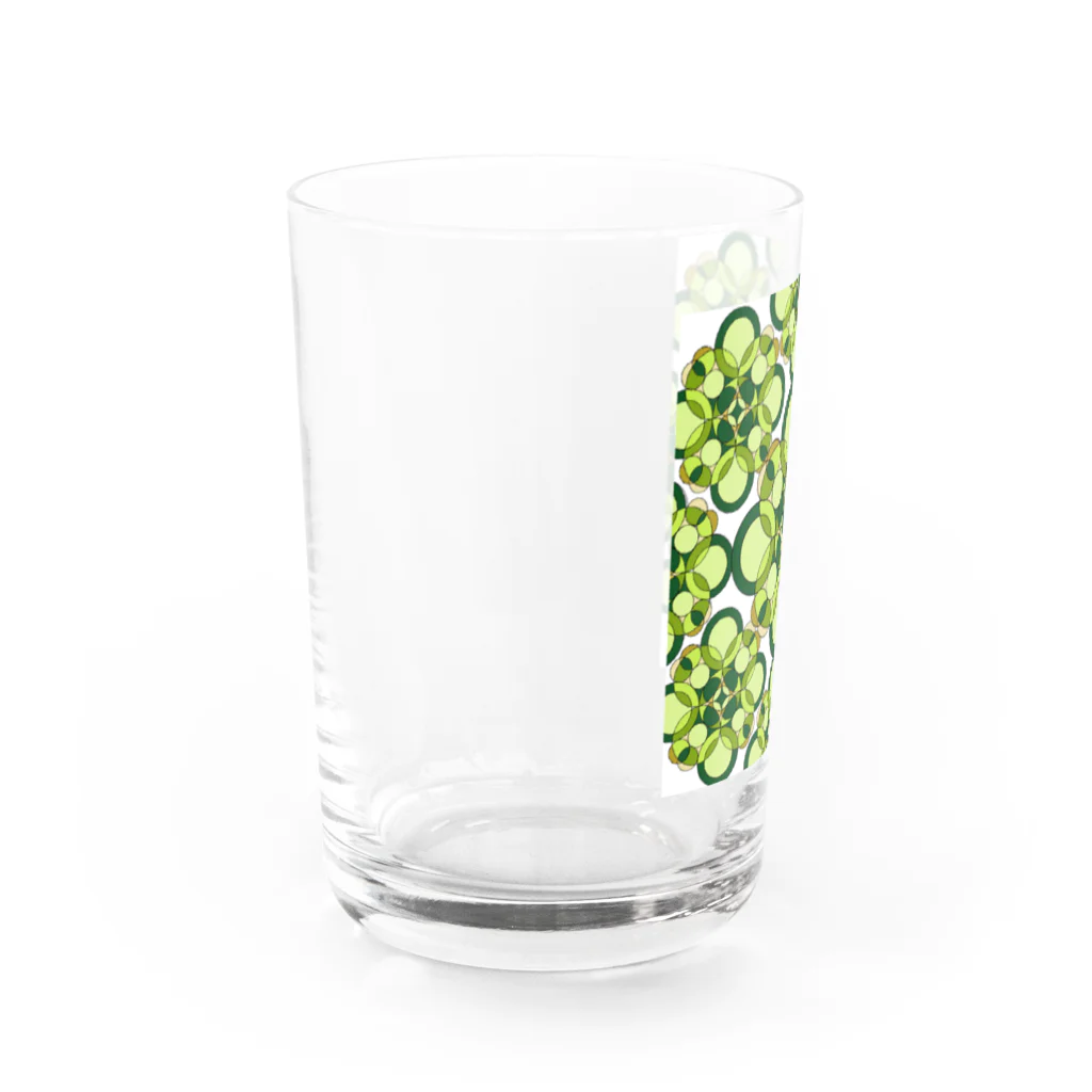 rioka24ki10のグリーン　丸　模様 Water Glass :left