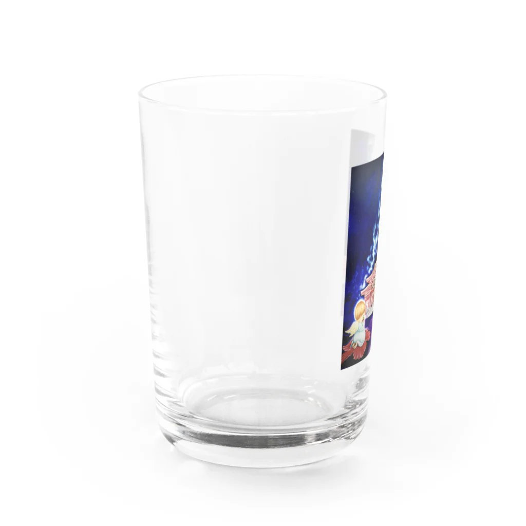 チョークアートゆらり沖縄の沖縄の華 Water Glass :left