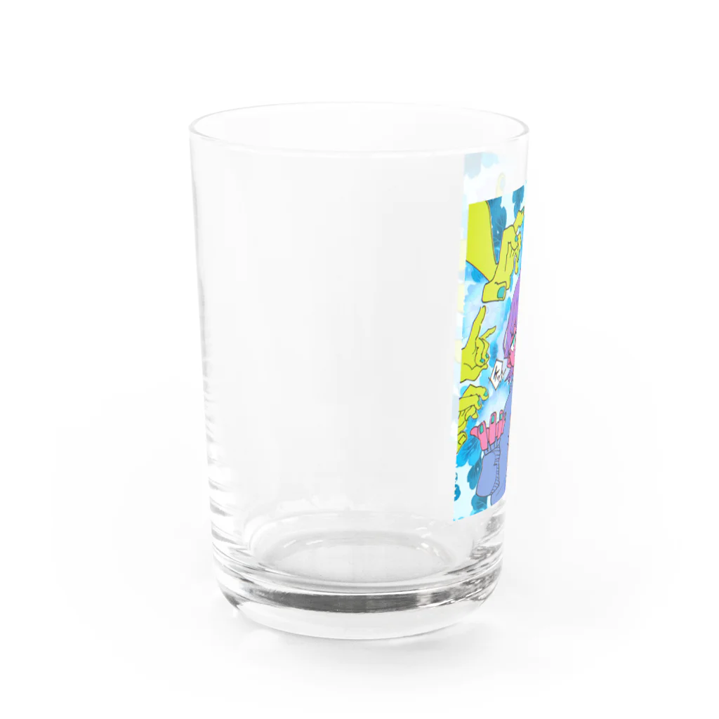 カマキリ田中の目が痛いグラス Water Glass :left