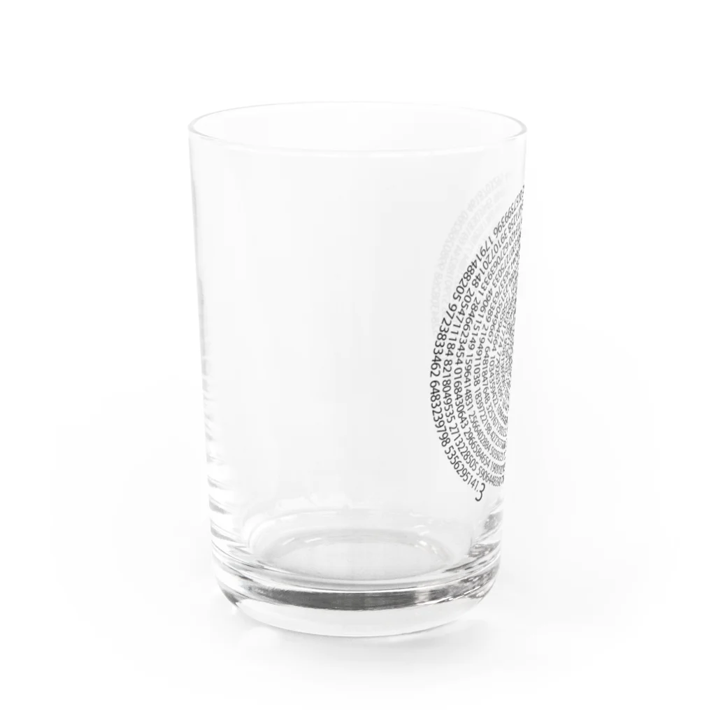 ふじたりあんの 円周率(白地) Water Glass :left