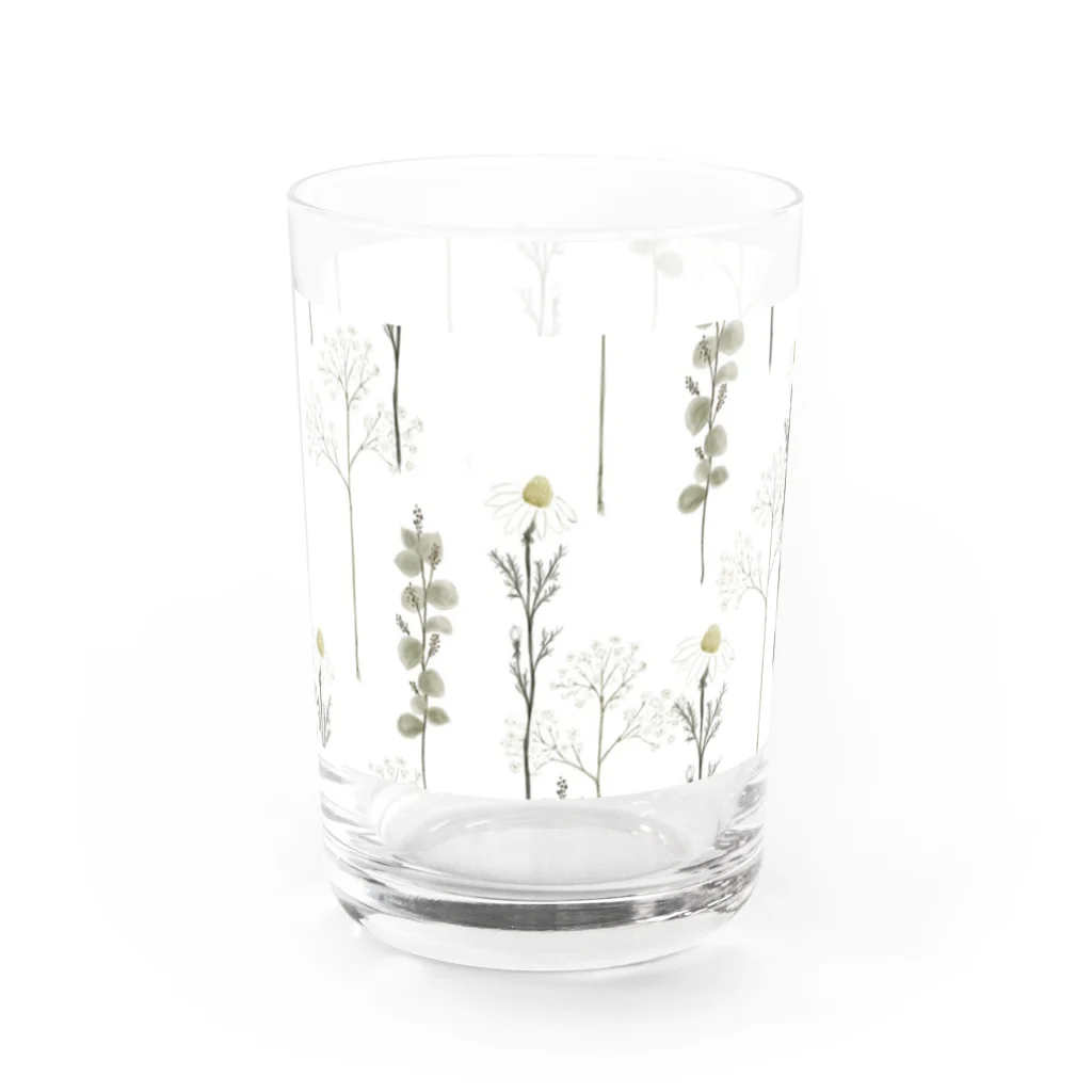 くるもり雑貨店のdonguri to ie.×くるもり雑貨店ナチュ花ホワイト Water Glass :left