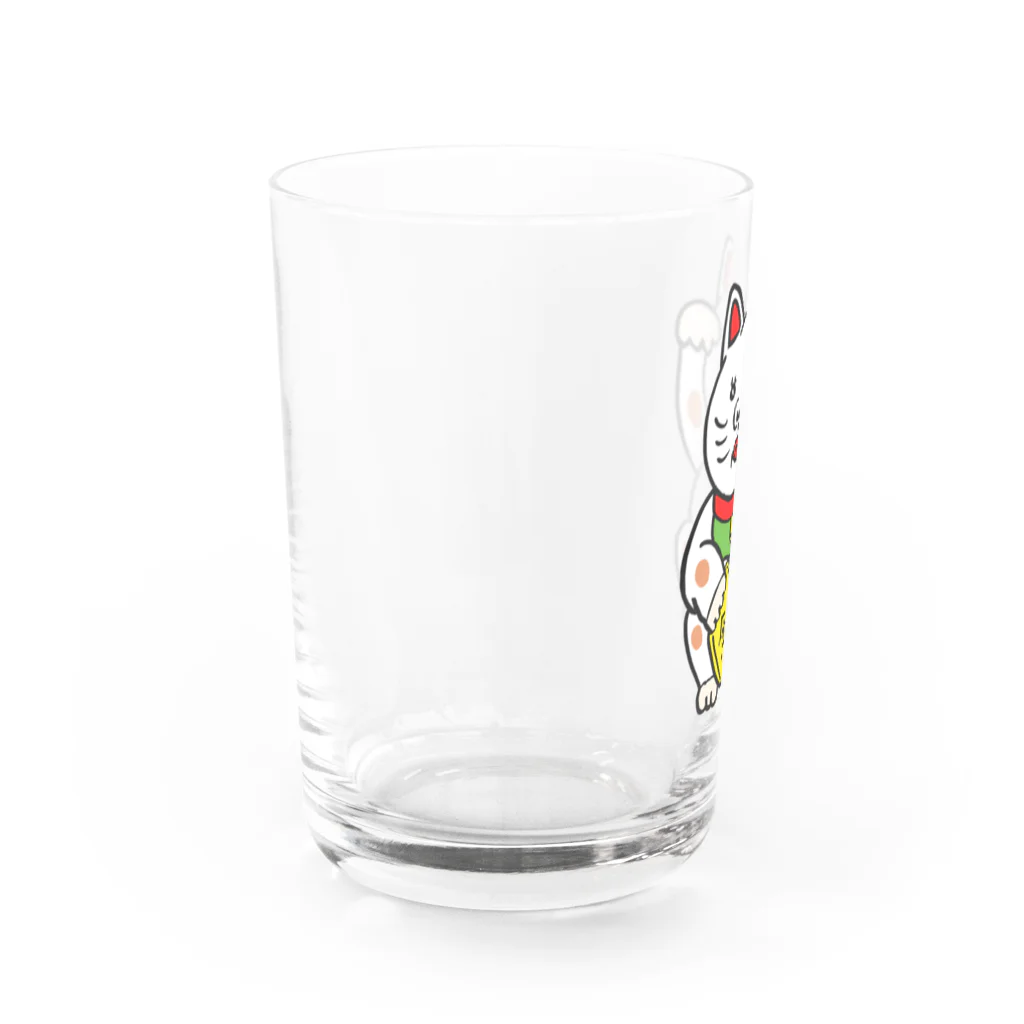 右手リアンうめもと公式の招き猫のススム Water Glass :left