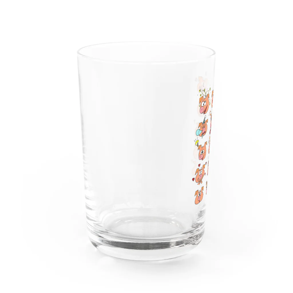 カネコネコのブタさん百面相 Water Glass :left