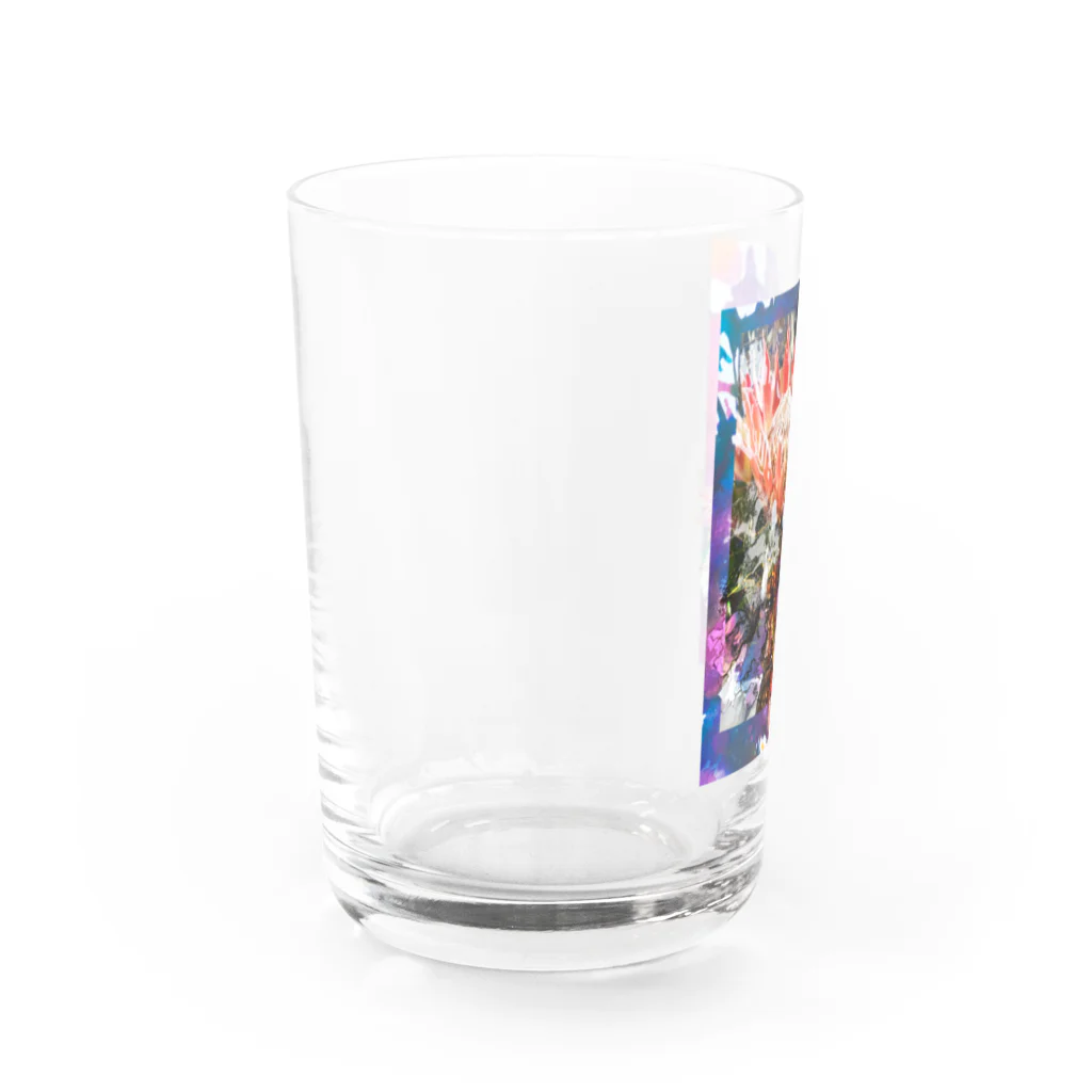 hugging love ＋《ハギング ラブ プラス》の+ Fete des fleurs 01《king Protea》 Water Glass :left