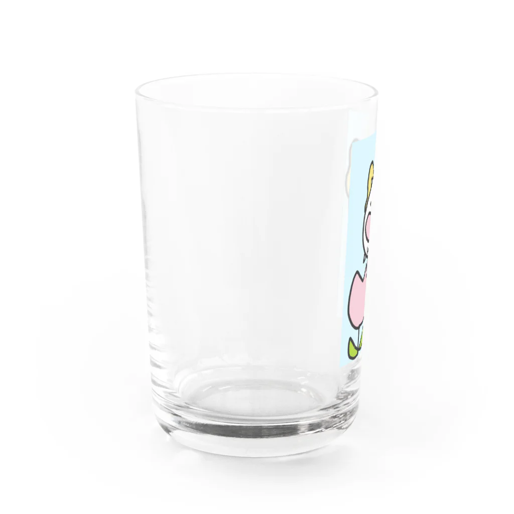 ダイナマイト87ねこ大商会のチューリップの中に酢昆布を入れるちょうちょねこです Water Glass :left