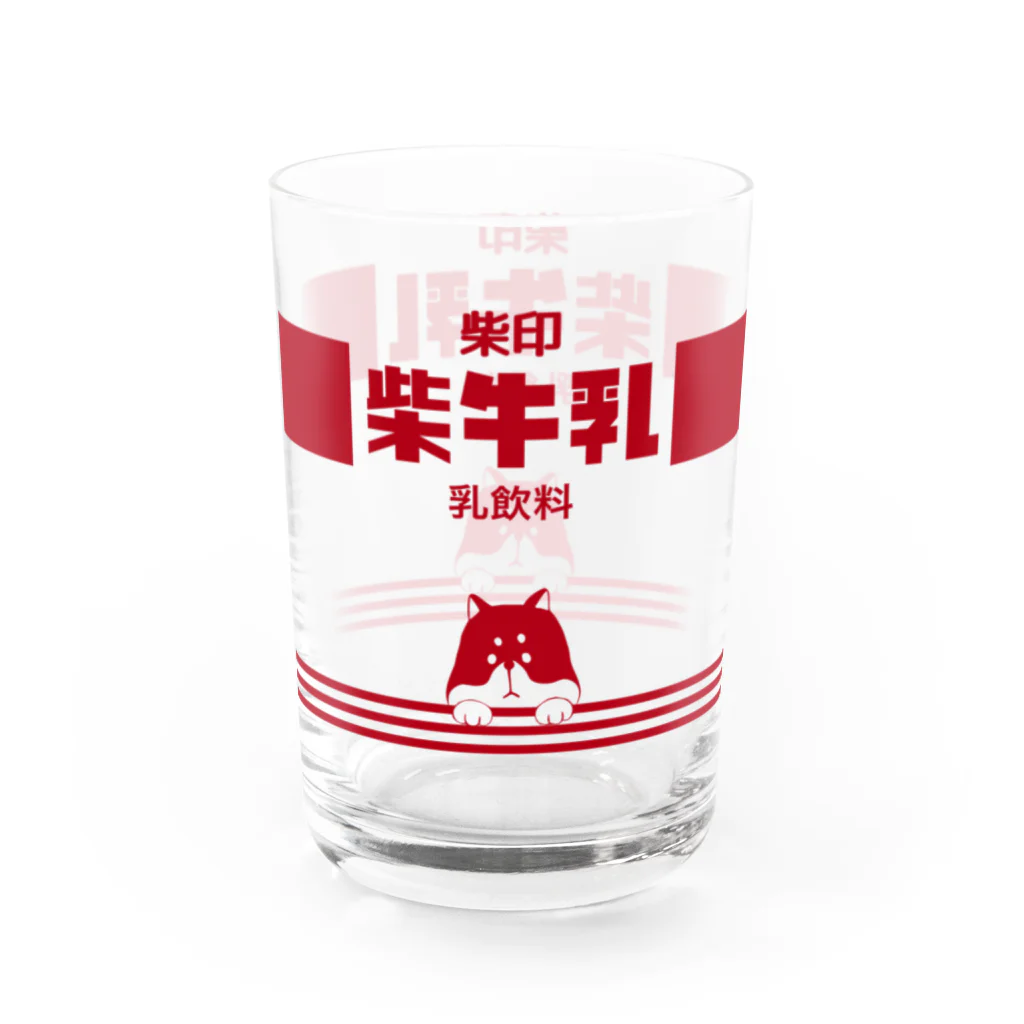 Supergirl Galleryの【柴組】柴印の牛乳(赤) Water Glass :left