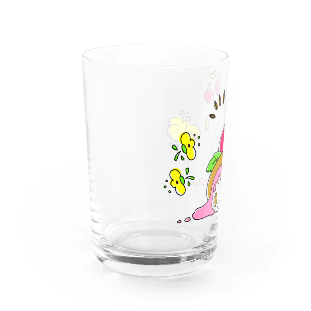 SUMOMOの真夏の麦わら帽子ちゃん Water Glass :left