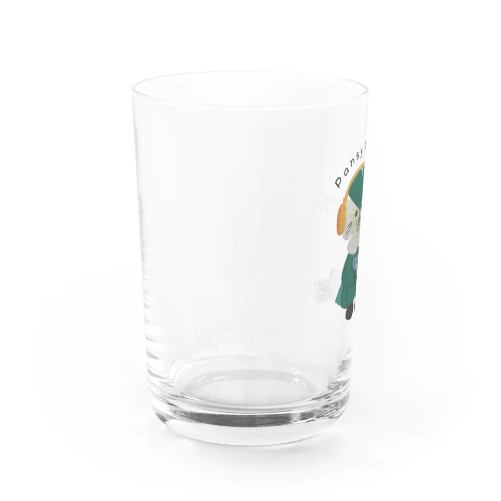 milky pop.のパンジーグリーン Water Glass :left