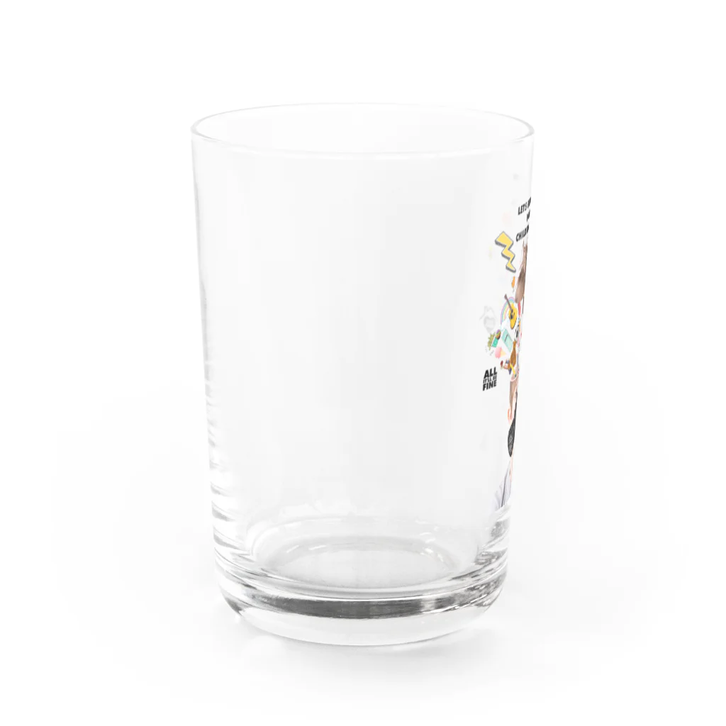 UNIREBORN WORKS ORIGINAL DESGIN SHOPのLET'S ENDURE NOW TO KEEP CHILDREN'S HOPES Water Glass :left