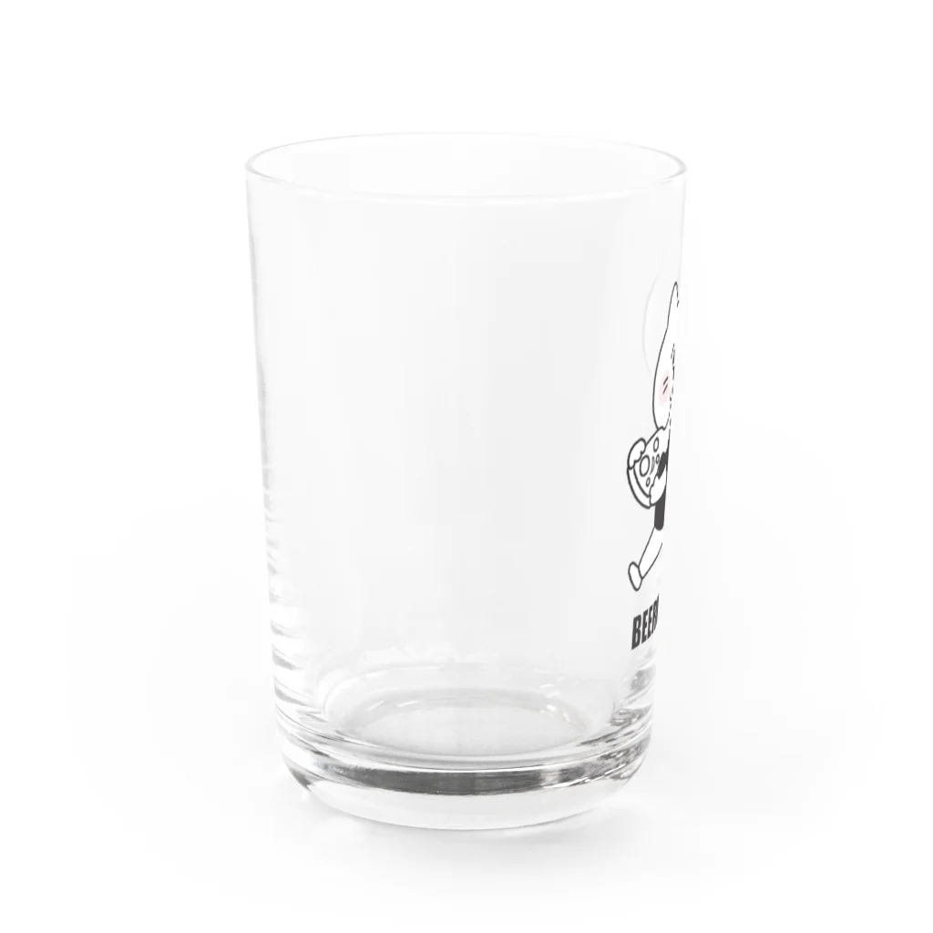 BEERKICHI(ビアキチ)のビアキチくん(ピザ/手描き) グラス Water Glass :left