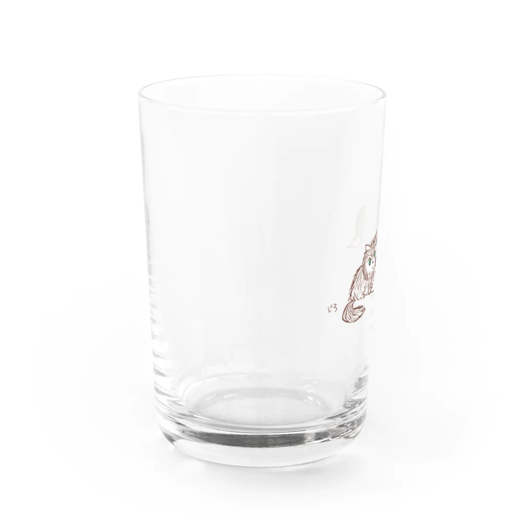 Hello Happy Catのだーちゃんとちびっ子画伯 Water Glass :left