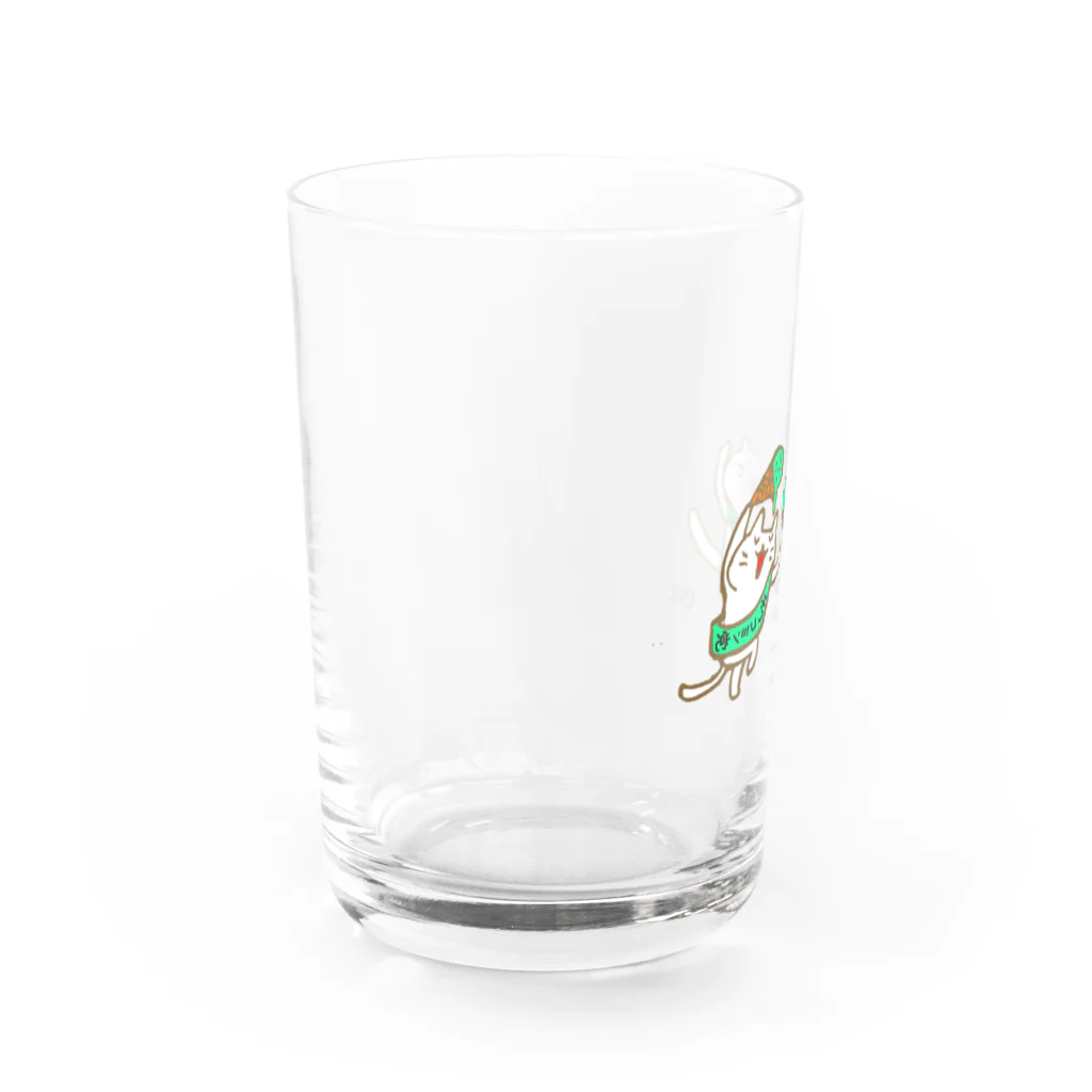 Hello Happy Catのチョコミン党の踊り Water Glass :left