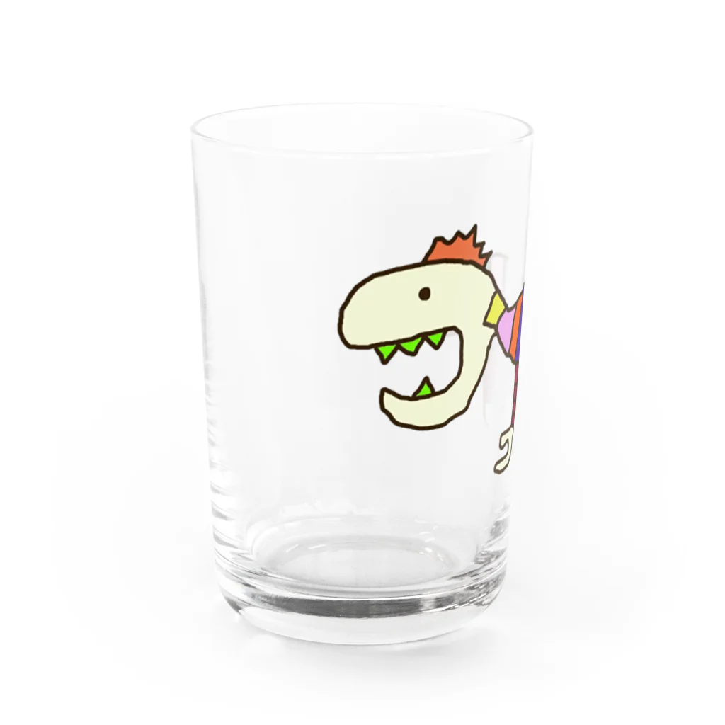 SHO-CERATOPSの恐竜　デイノニクス Water Glass :left