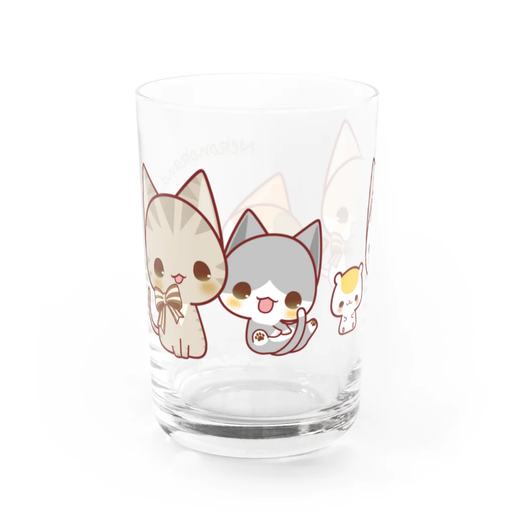 aska/ねこのかんづめのにゃんこ横並び Water Glass :left