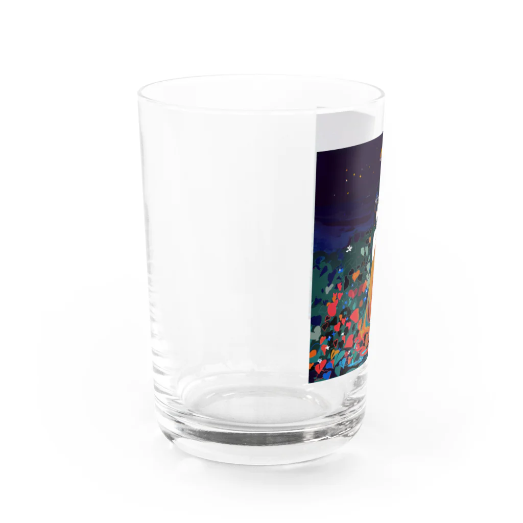せんの夜明けの花 Water Glass :left