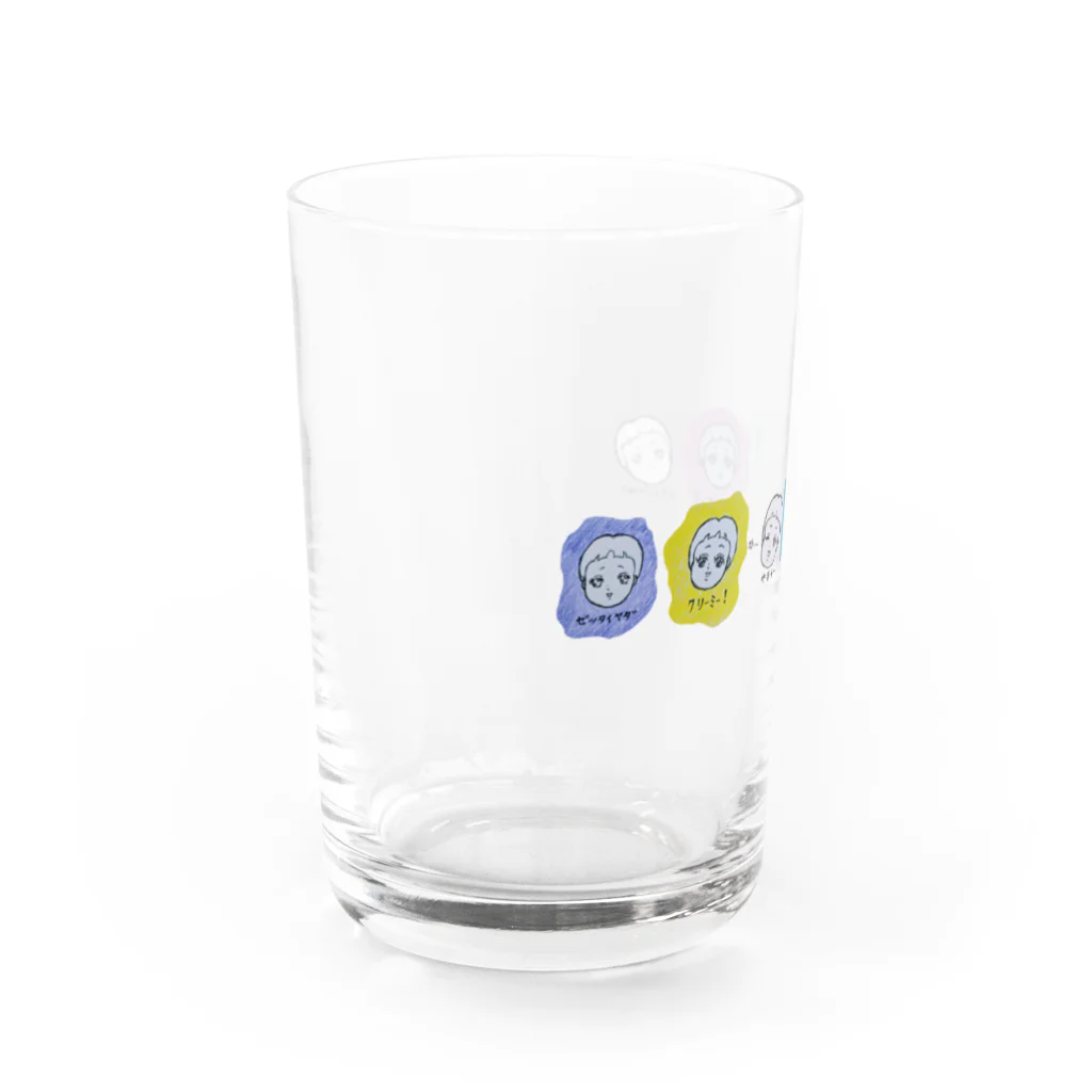 バイオのぬりえの連なる顔 Water Glass :left