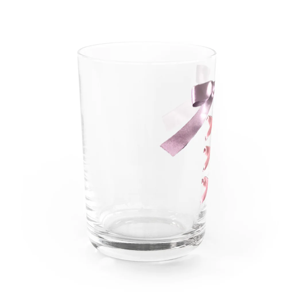 💜Salon de Lucia💜のPink × Lavender Lased-up Ribbon Water Glass :left