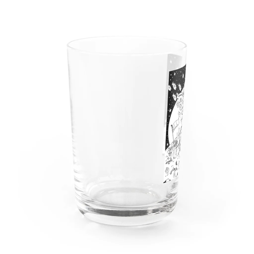 日本橋UPsの支援イラストモノクロver. Water Glass :left