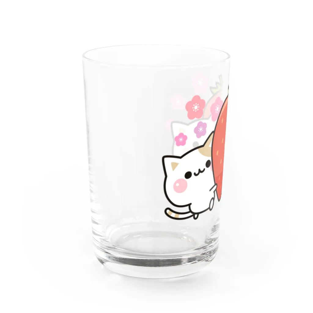 DECORの気づかいのできるネコ　いちごver. Water Glass :left