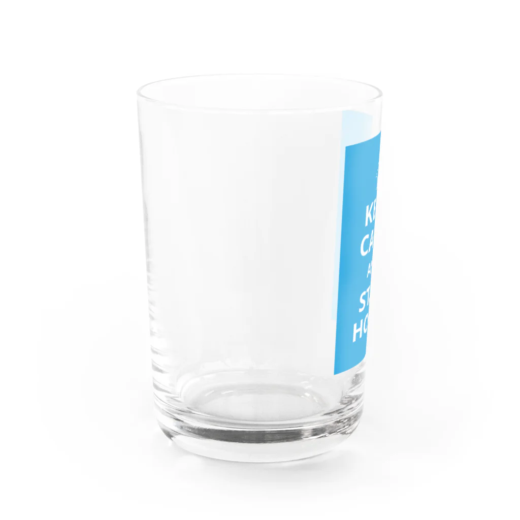 borderLinerのKeep Carm and Stay Home Water Glass :left