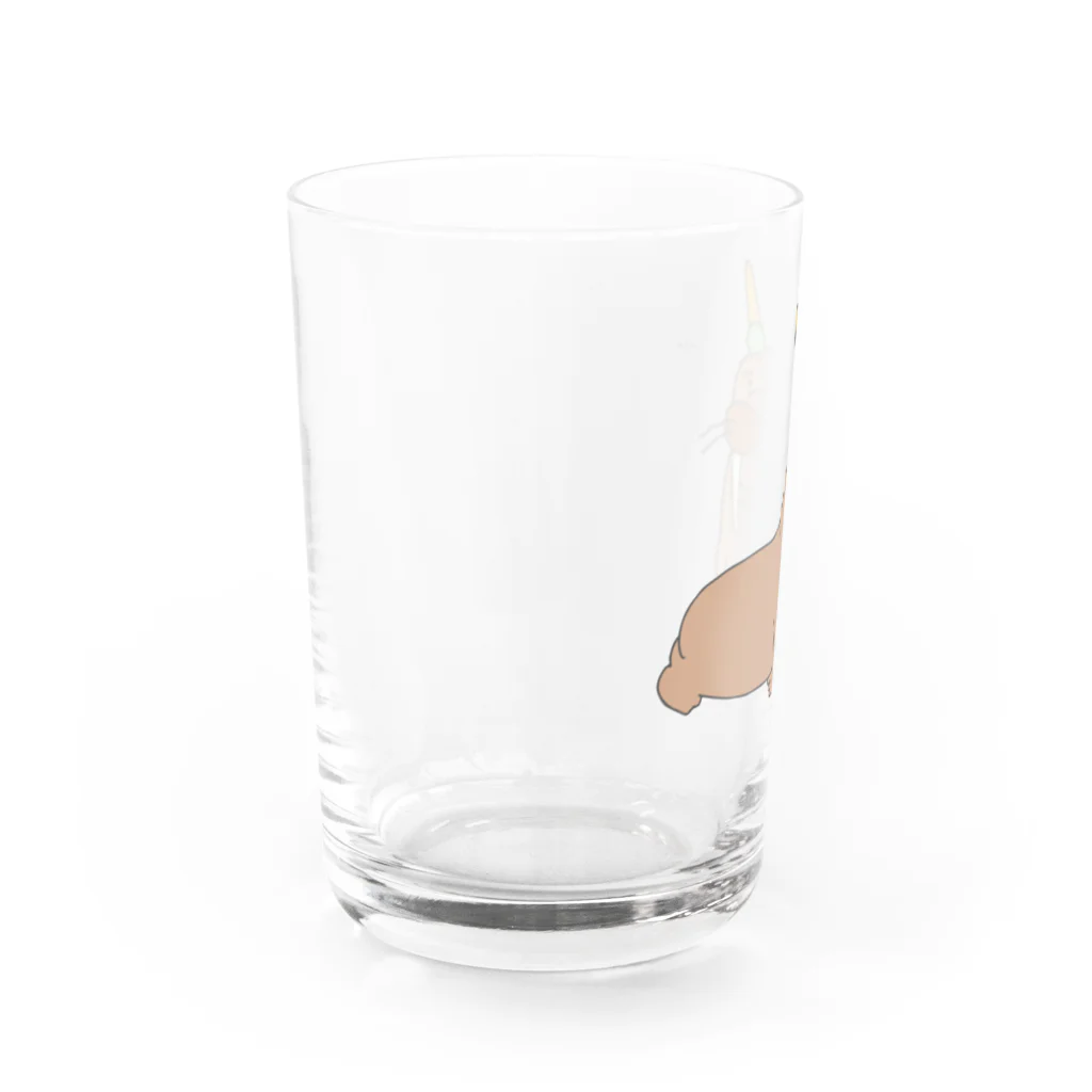 くりみそのおみせのかけられたセイウチ Water Glass :left