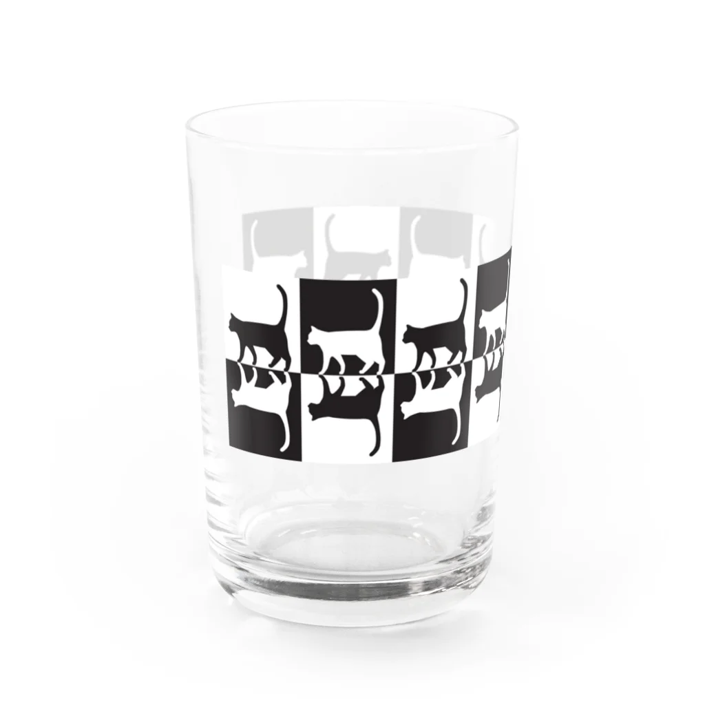 へっぽこ工房の白猫黒猫 Water Glass :left