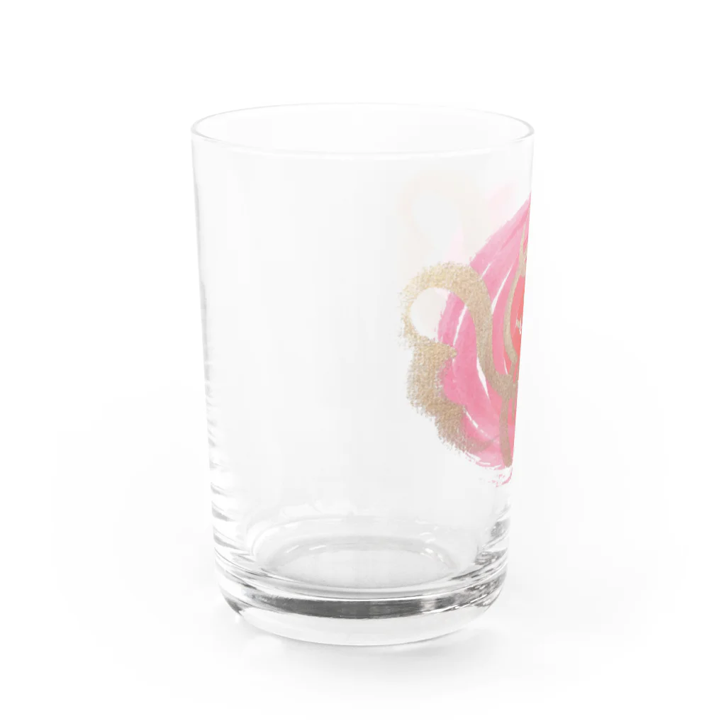 🍀森葉子グッズ🍀のお守り絵「ほっとけさん」透過３ Water Glass :left