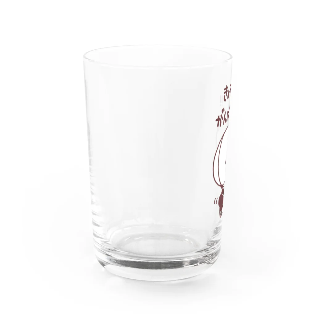 エガオーピンクのsuzuriショップの今日もがんばった！ Water Glass :left