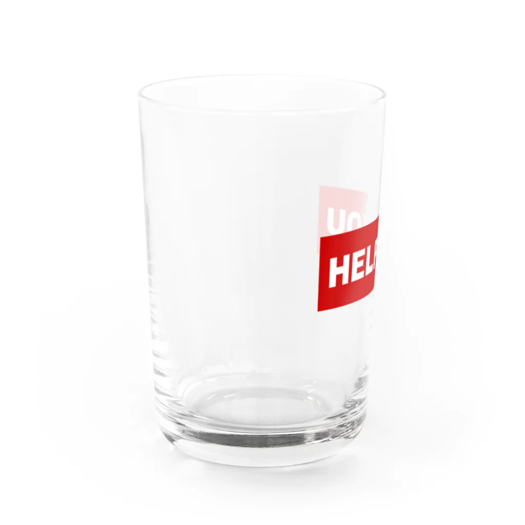 HELP YOU公式ストアのスポーティーロゴ Water Glass :left