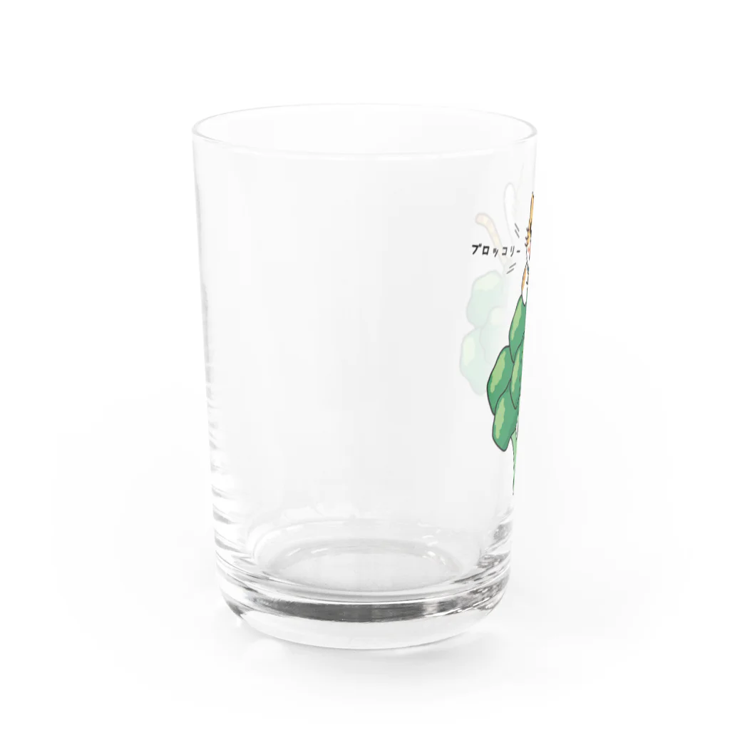 楽猫楽描しげ屋のブロッコリーにゃんこ Water Glass :left