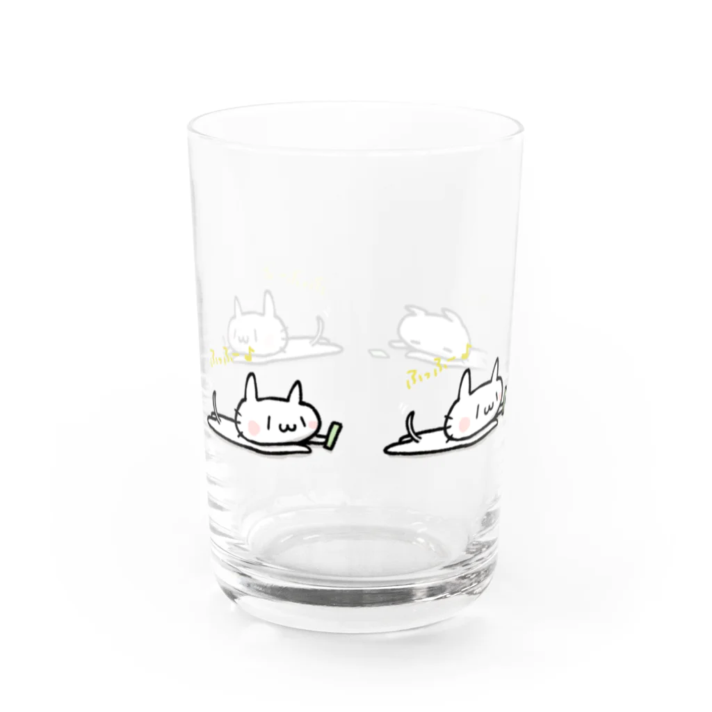 はち / きまぐれハチログのねおちねこ Water Glass :left