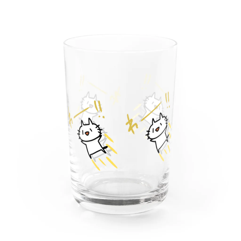 はち / きまぐれハチログのとびだすねこ いっぱい Water Glass :left