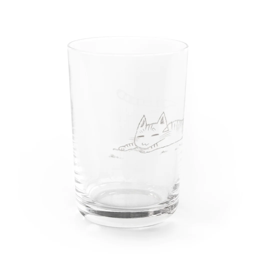 キジトラかもしれないのお昼寝猫ニャオ Water Glass :left