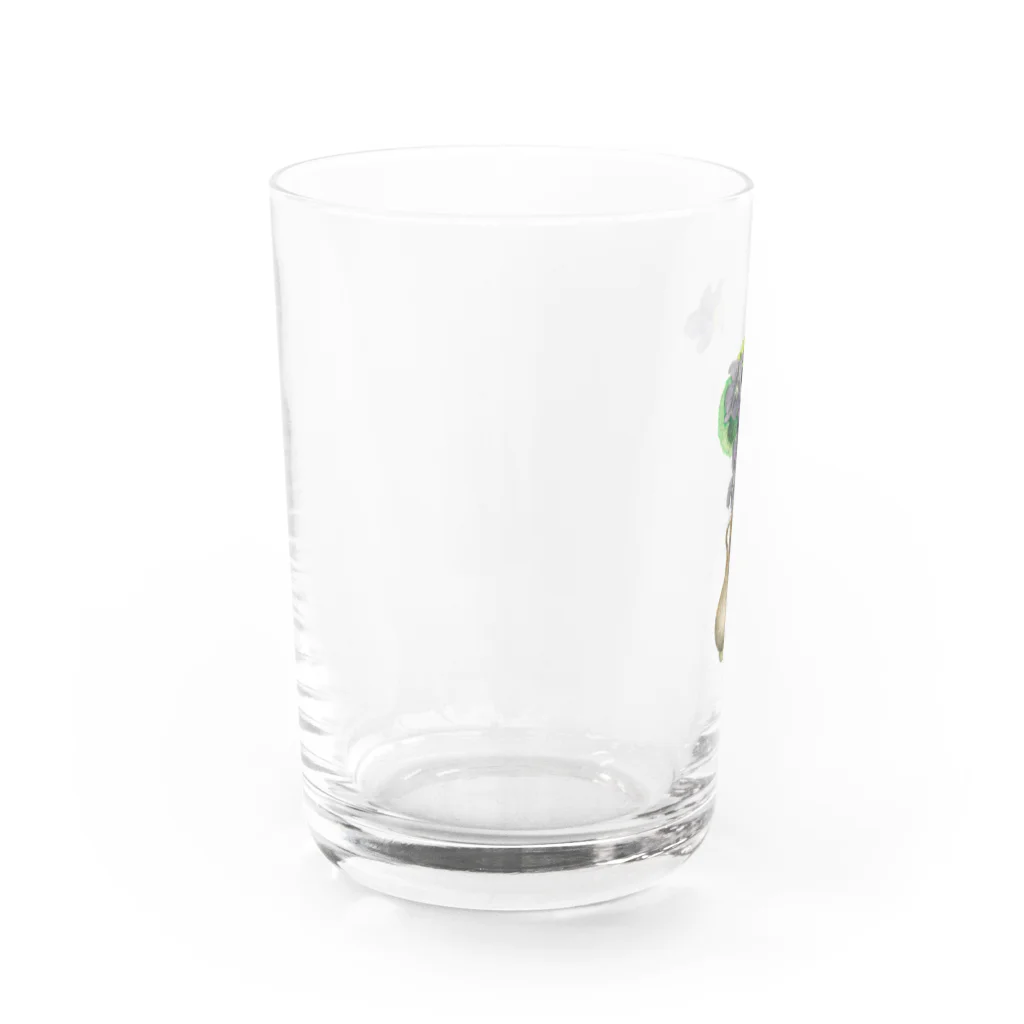 暗国の杜　SUZURI支店のスミレの小瓶 Water Glass :left