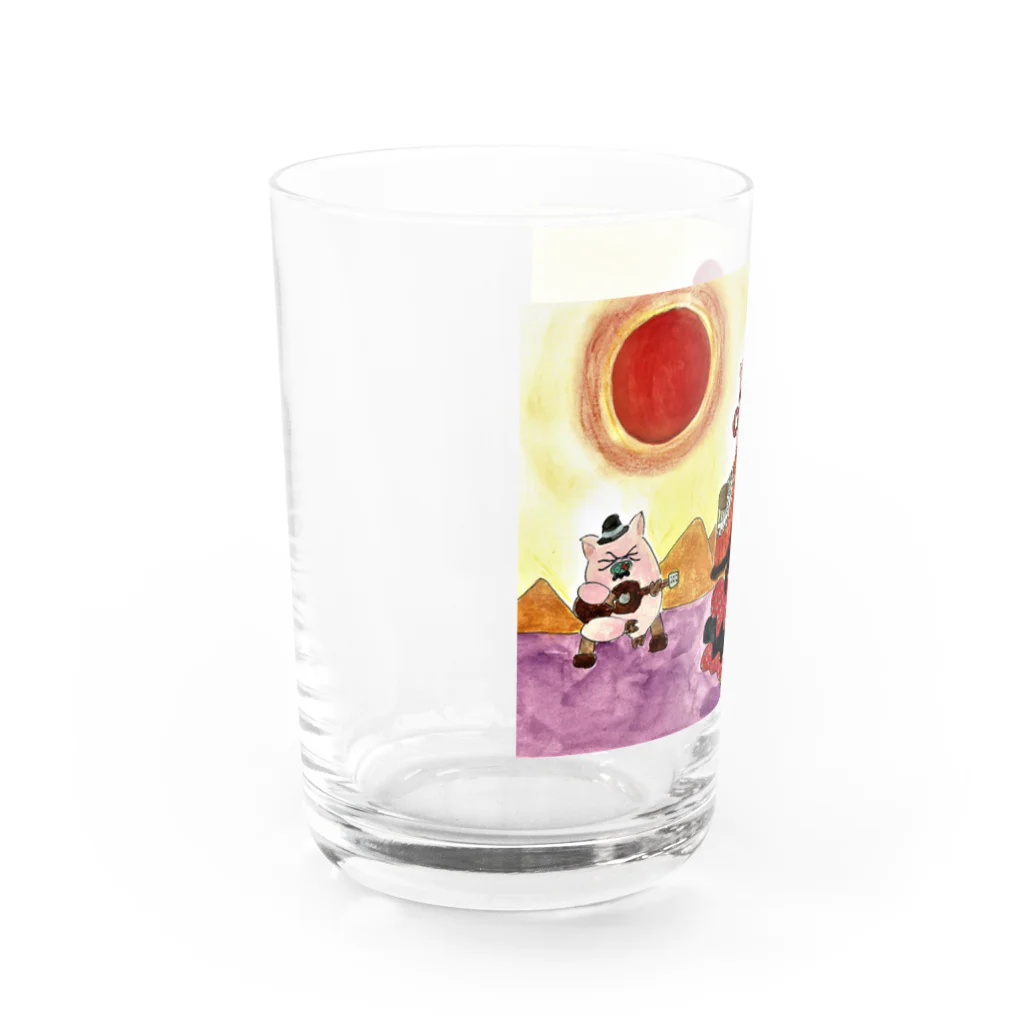 花と雲のフラメンコドロシー灼熱の太陽 Water Glass :left
