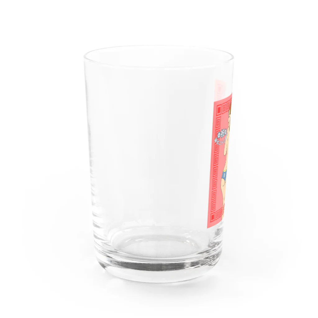 トオヤマ商店街のやすかお誕生日おめでとう Water Glass :left